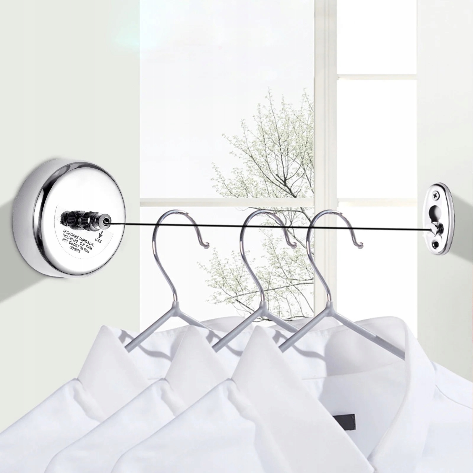 Suszarka Linka Na Pranie Ze Stali Nierdzewnej 3m Łazienkowa Regulowana