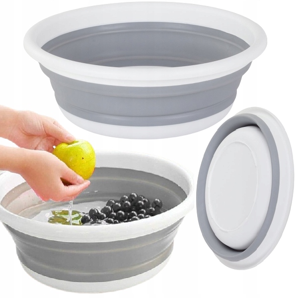 Miska Składana Silikonowa Uniwersalna Okrągła Kosz Na Pranie Bieliznę 9l