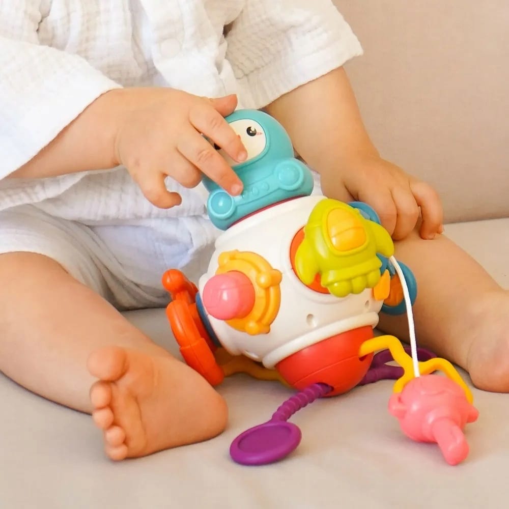 Interaktywna Kostka Sensoryczna Montessori Edukacyjna 8w1 Zabawka Gryzak