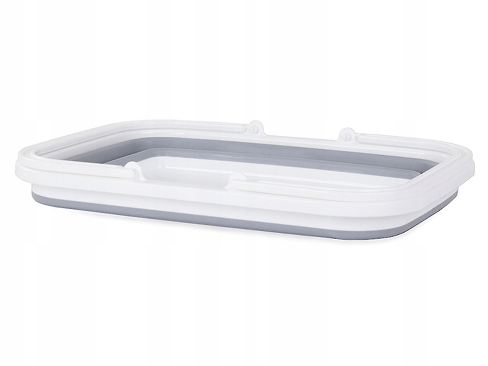 Kosz Na Zakupy Składany Silikonowy Z Uchwytami 9 Litrów Pojemnik Kempingowy