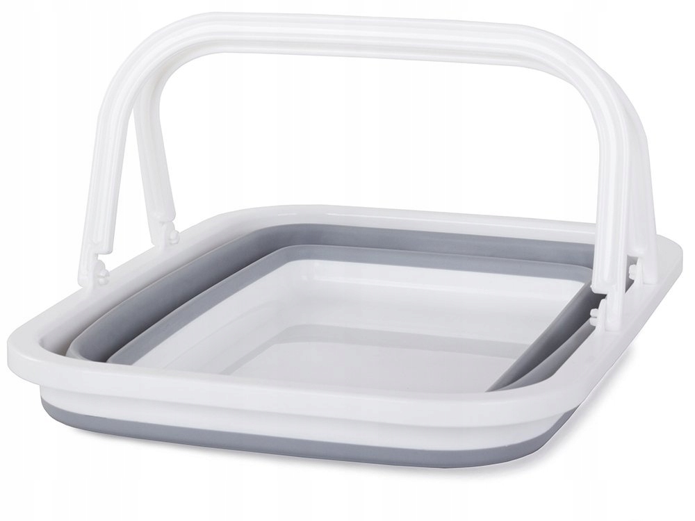 Kosz Na Zakupy Składany Silikonowy Z Uchwytami 9 Litrów Pojemnik Kempingowy