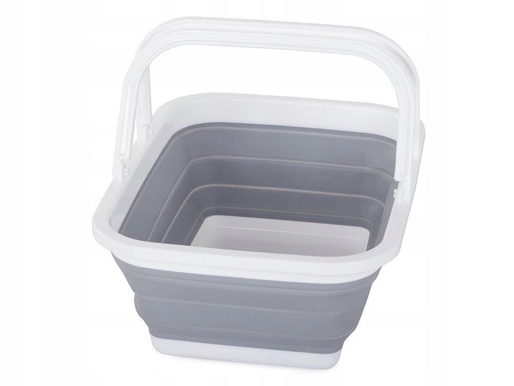 Kosz Na Zakupy Składany Silikonowy Z Uchwytami 9 Litrów Pojemnik Kempingowy