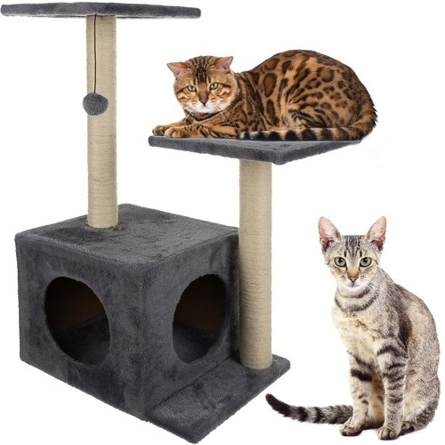 Drapak Dla Kota Domek Szary Drzewko Legowisko Zabawka Piłka