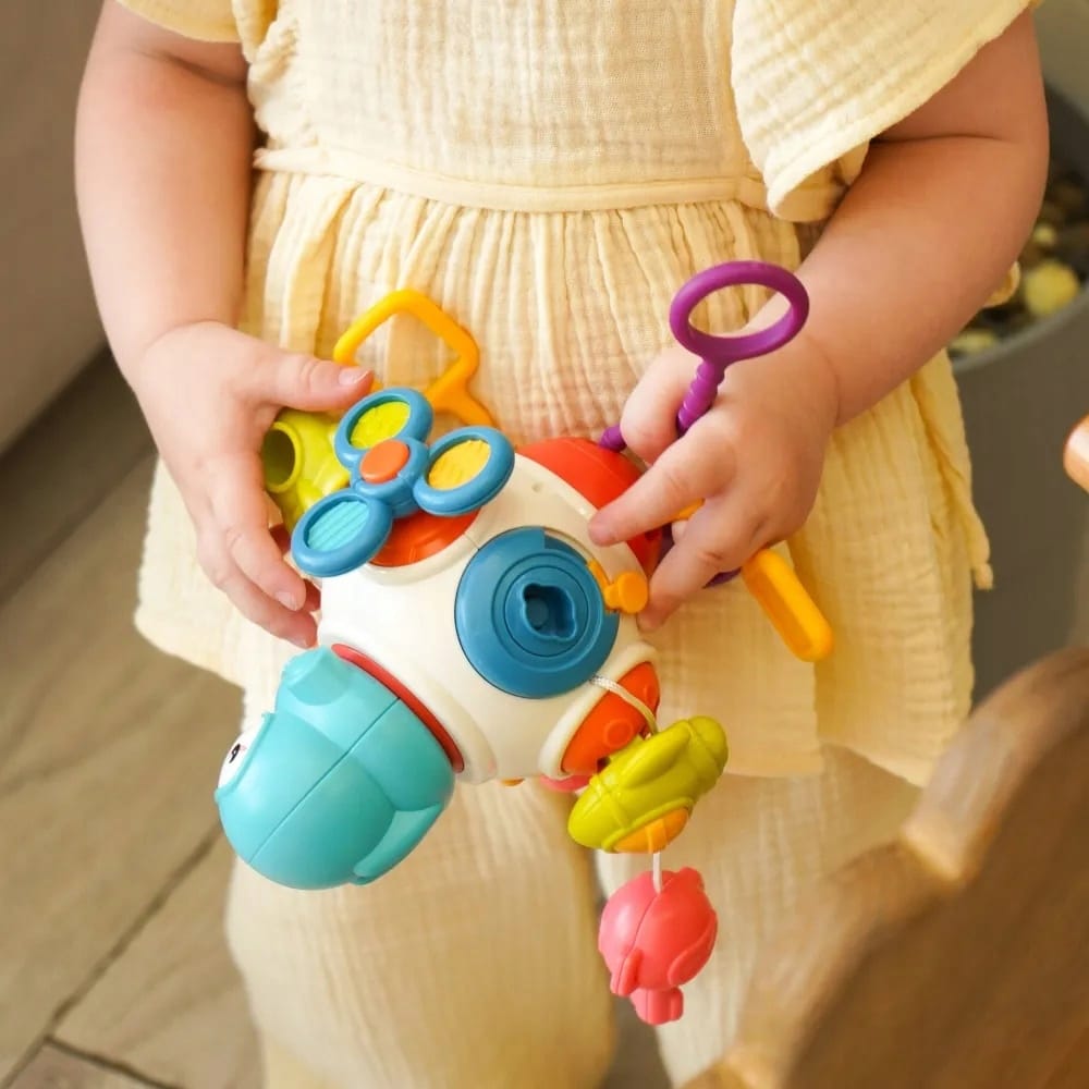 Interaktywna Kostka Sensoryczna Montessori Edukacyjna 8w1 Zabawka Gryzak