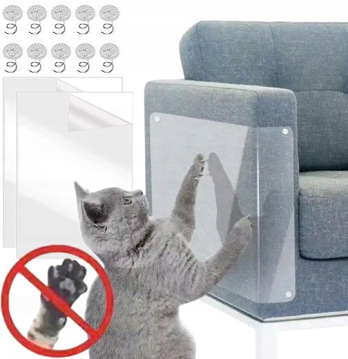 2x Naklejka Folia Ochronna Przeciw Drapaniu Na Meble Kanapę Drapak Dla Kota
