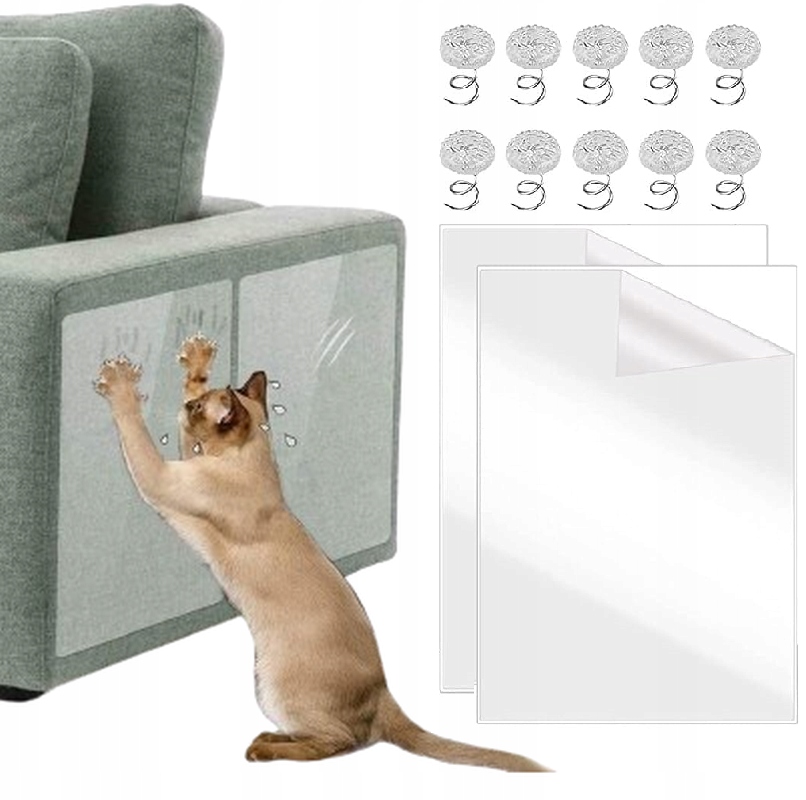 2x Naklejka Folia Ochronna Przeciw Drapaniu Na Meble Kanapę Drapak Dla Kota