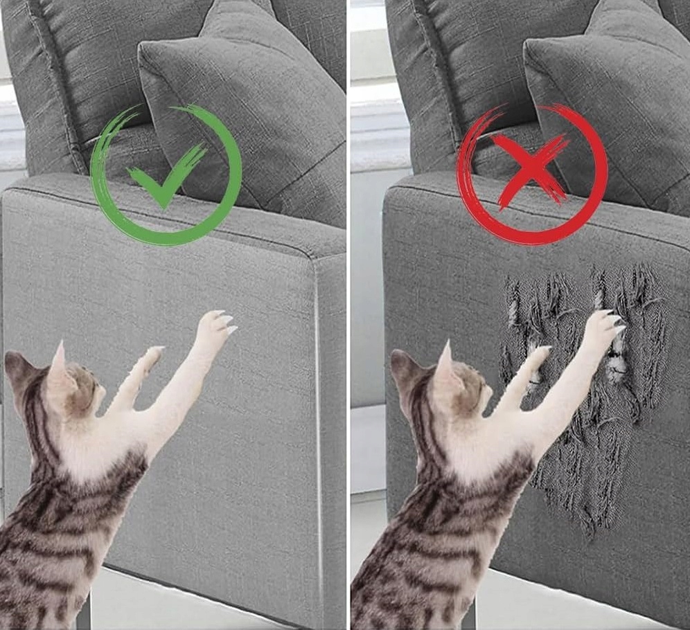 2x Naklejka Folia Ochronna Przeciw Drapaniu Na Meble Kanapę Drapak Dla Kota
