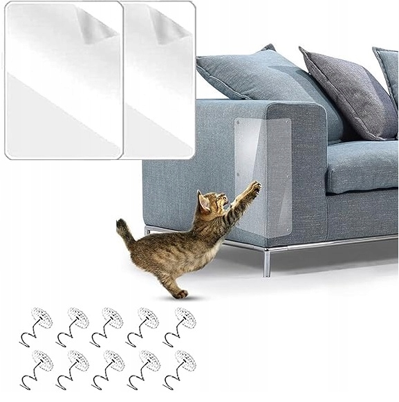 2x Naklejka Folia Ochronna Przeciw Drapaniu Na Meble Kanapę Drapak Dla Kota