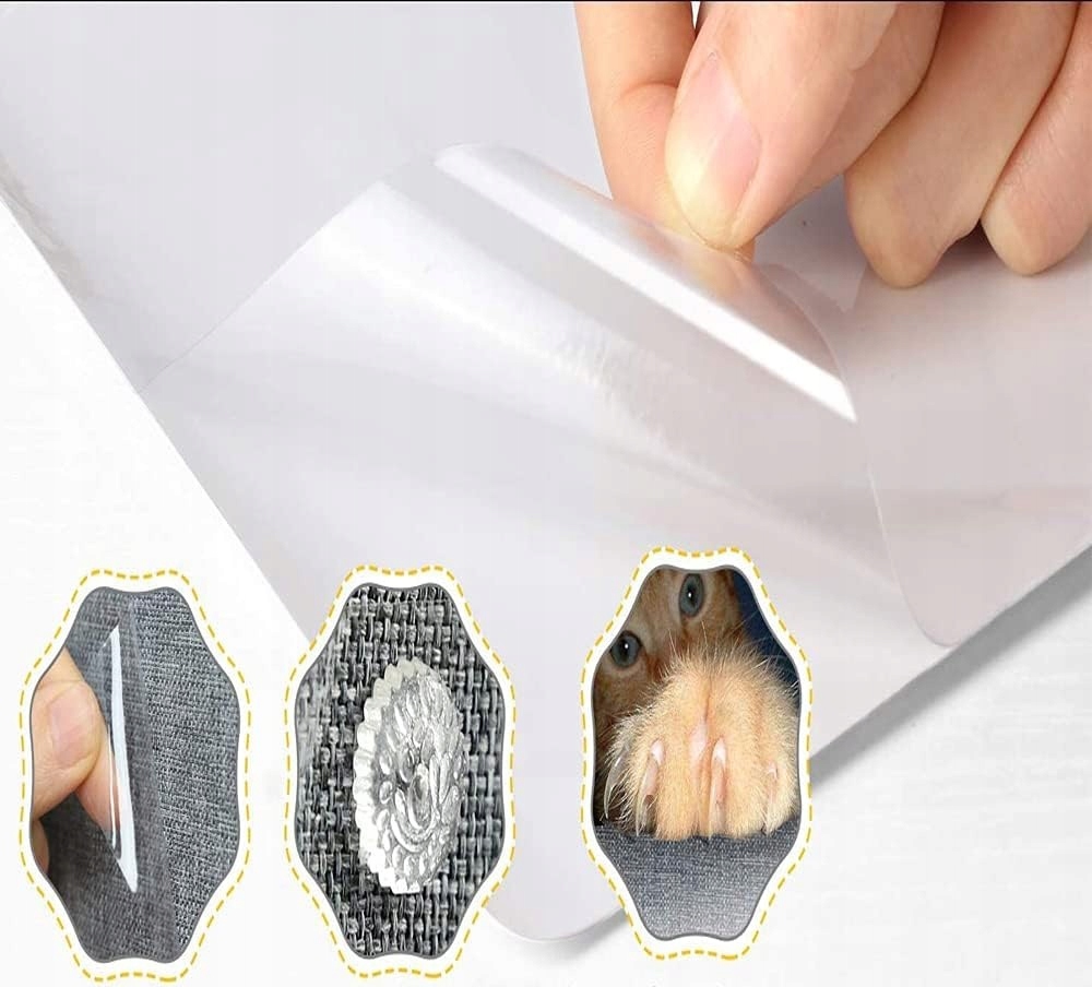 2x Naklejka Folia Ochronna Przeciw Drapaniu Na Meble Kanapę Drapak Dla Kota