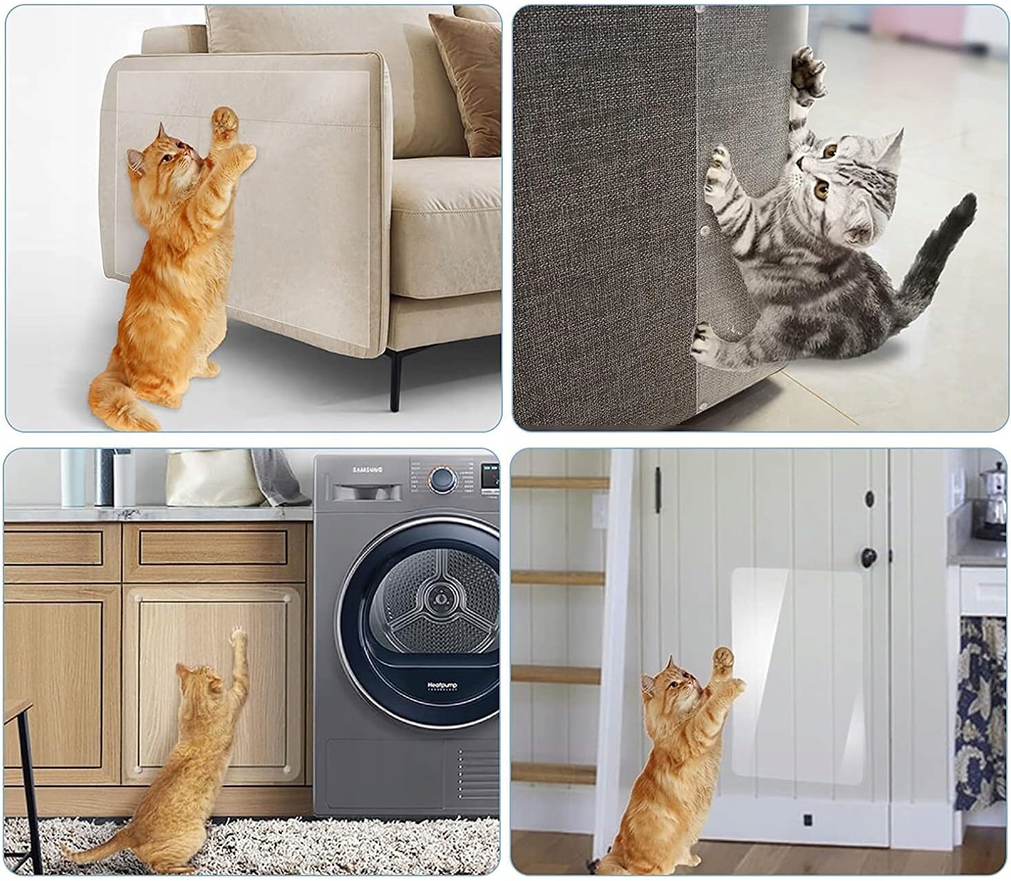 2x Naklejka Folia Ochronna Przeciw Drapaniu Na Meble Kanapę Drapak Dla Kota