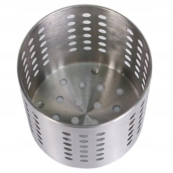 Ociekacz Na Sztućce Noże Łyżki Widelec Pojemnik Metalowy Organizer Srebrny