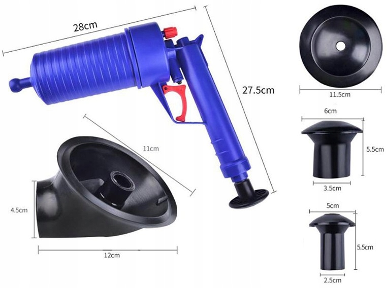 Mocny Udrażniacz Przepychacz Rur Wc Zlewu Sanitarny Pistolet Do Udrażniania