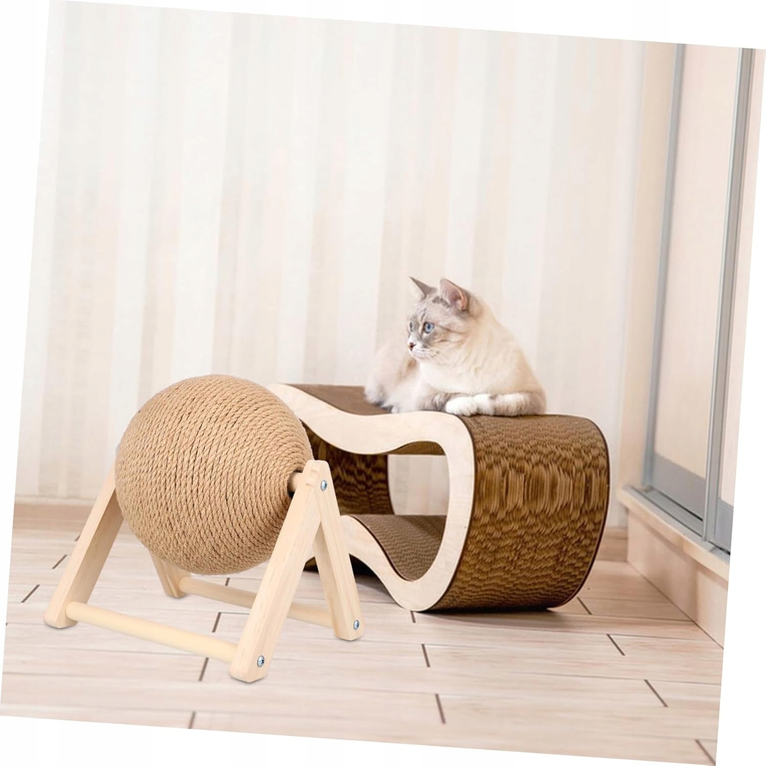 Drapak Stabilny Dla Kota Kula Sizal Do Drapania Zabawka Ruchoma Piłka