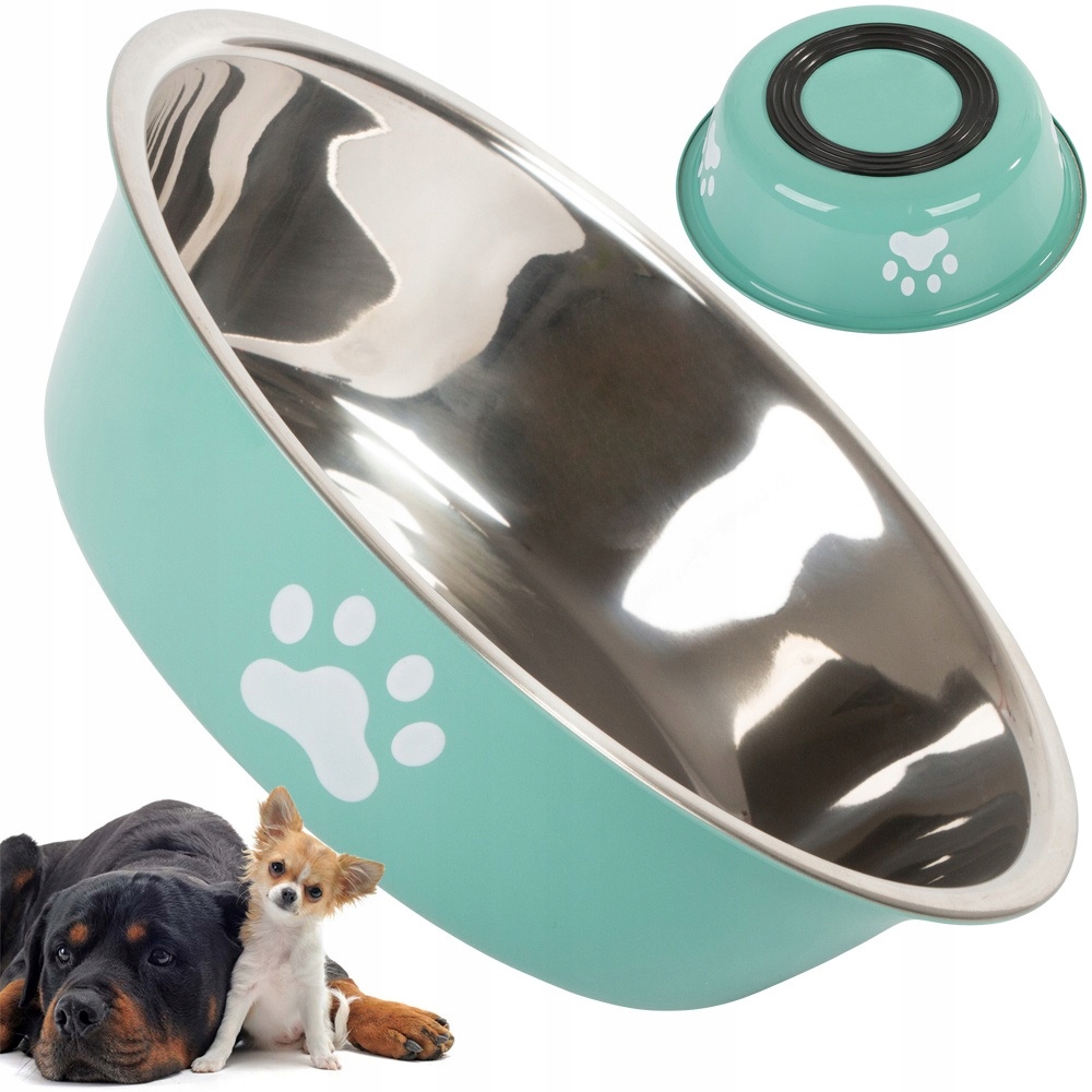 Miska Dla Psa Kota Metalowa Antypoślizgowa Miseczka Łapka Guma Łapki 400ml