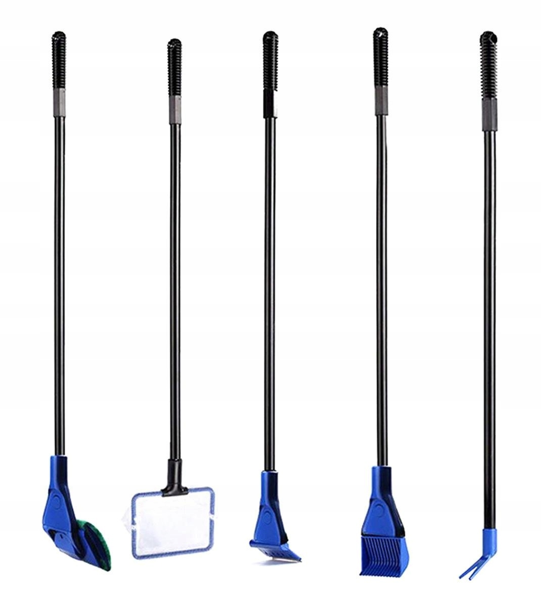 5w1 Zestaw Narzędzi Do Czyszczenia Akwarium Siatka Czyścik Szczypce Grabie