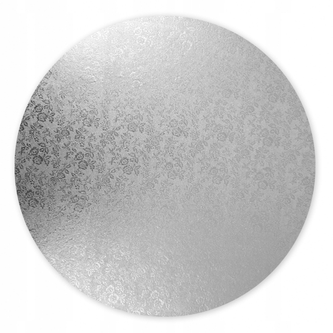 Podkład Pod Tort Srebrny 30 cm Okrągły Gruby 12mm Mocny Sztywny Silver