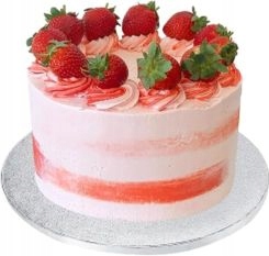 Podkład Pod Tort Srebrny 30 cm Okrągły Gruby 12mm Mocny Sztywny Silver