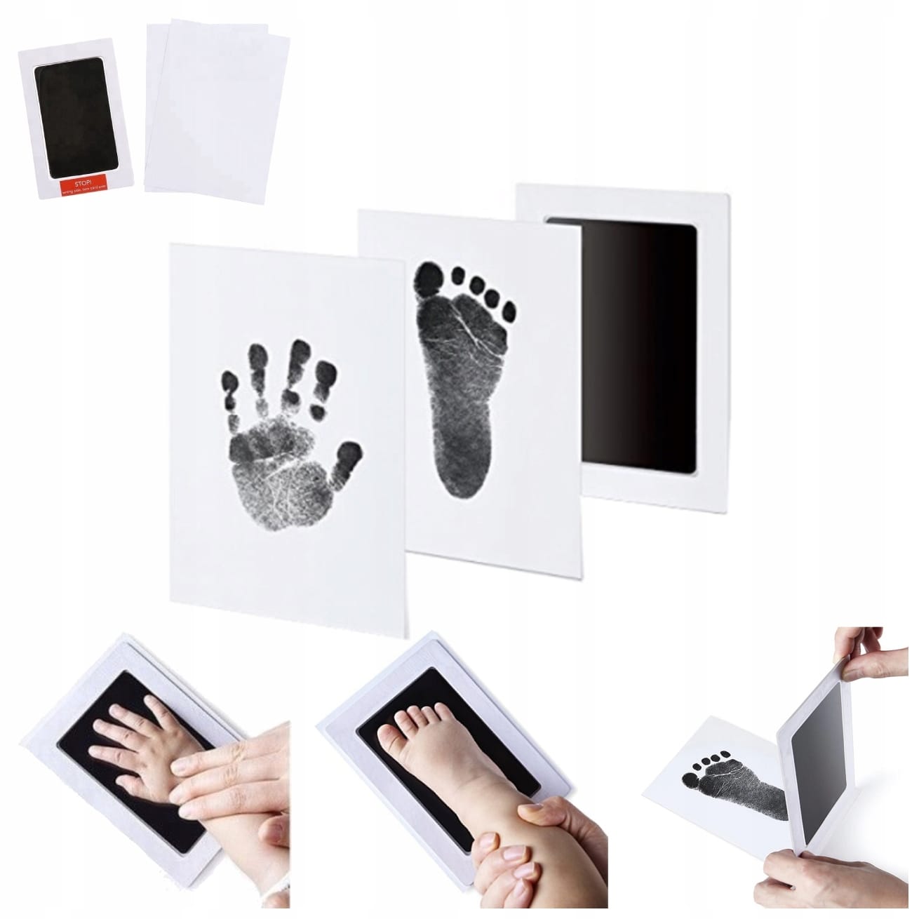 Niebrudzący Odcisk Rączki Stópki Dziecka Łapki Pamiątka Na Narodziny Bobasa