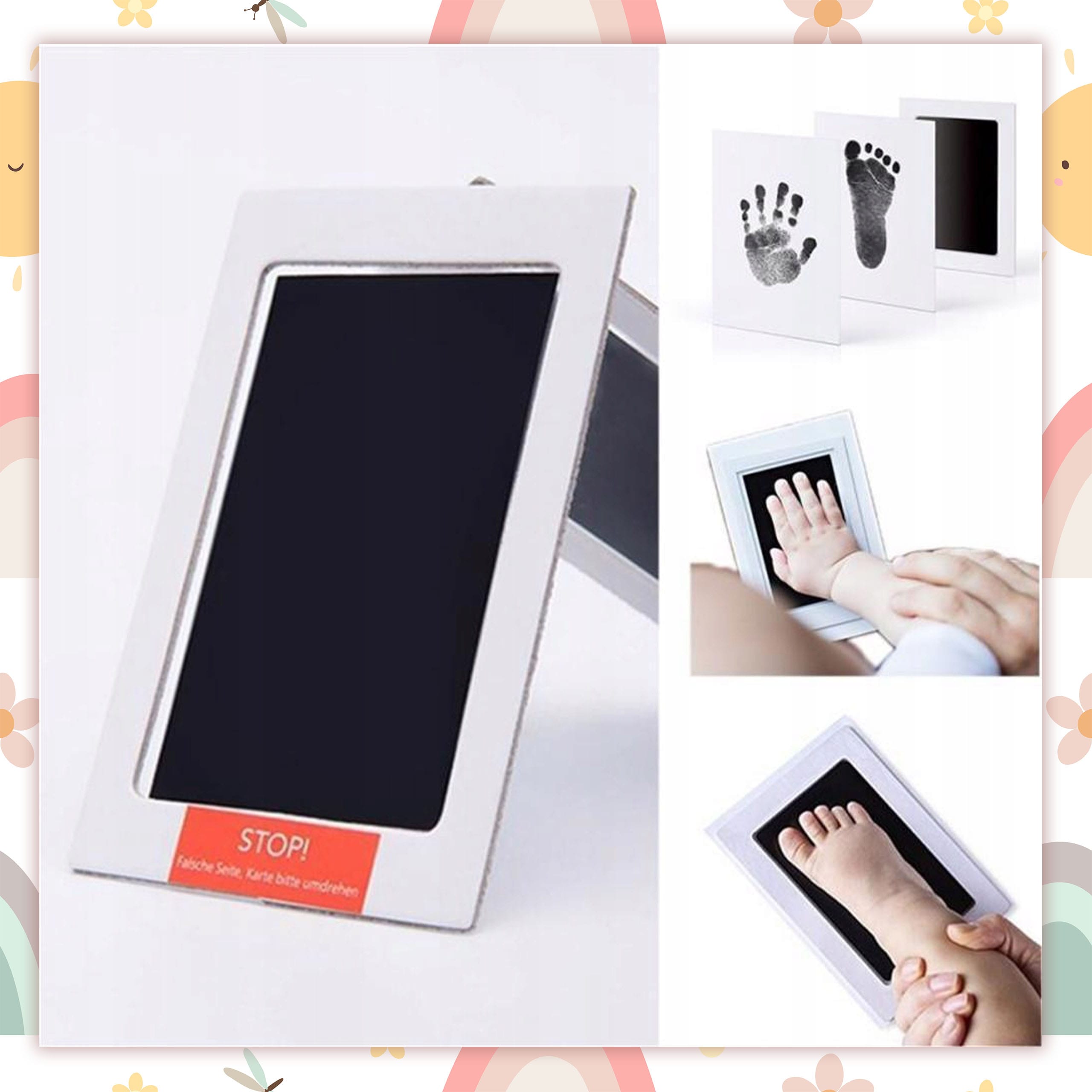 Niebrudzący Odcisk Rączki Stópki Dziecka Łapki Pamiątka Na Narodziny Bobasa