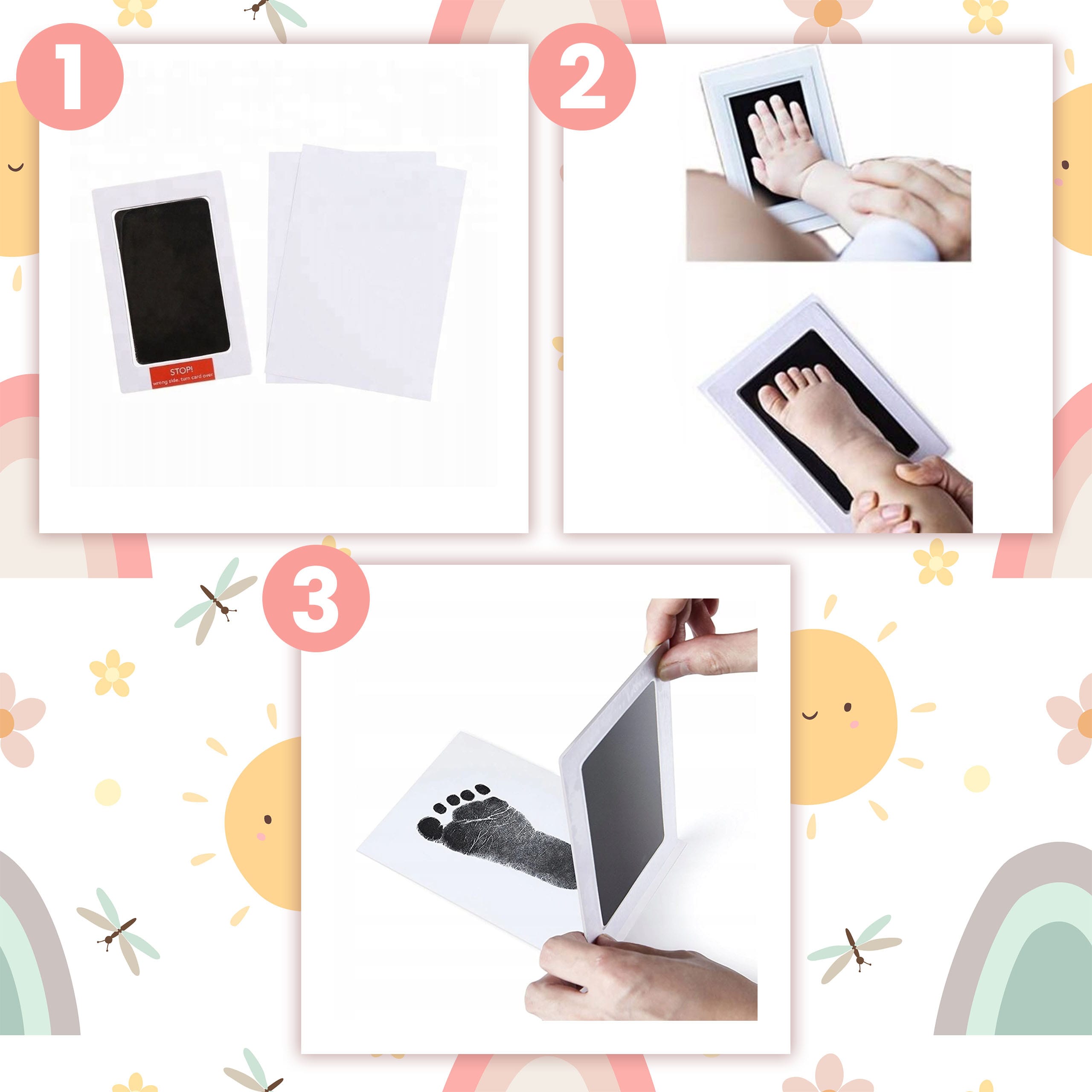 Niebrudzący Odcisk Rączki Stópki Dziecka Łapki Pamiątka Na Narodziny Bobasa