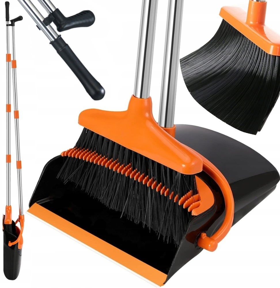 2w1 Zestaw Do Sprzątania Szczotka Do Zamiatania Zmiotka Szufelka Leniuch