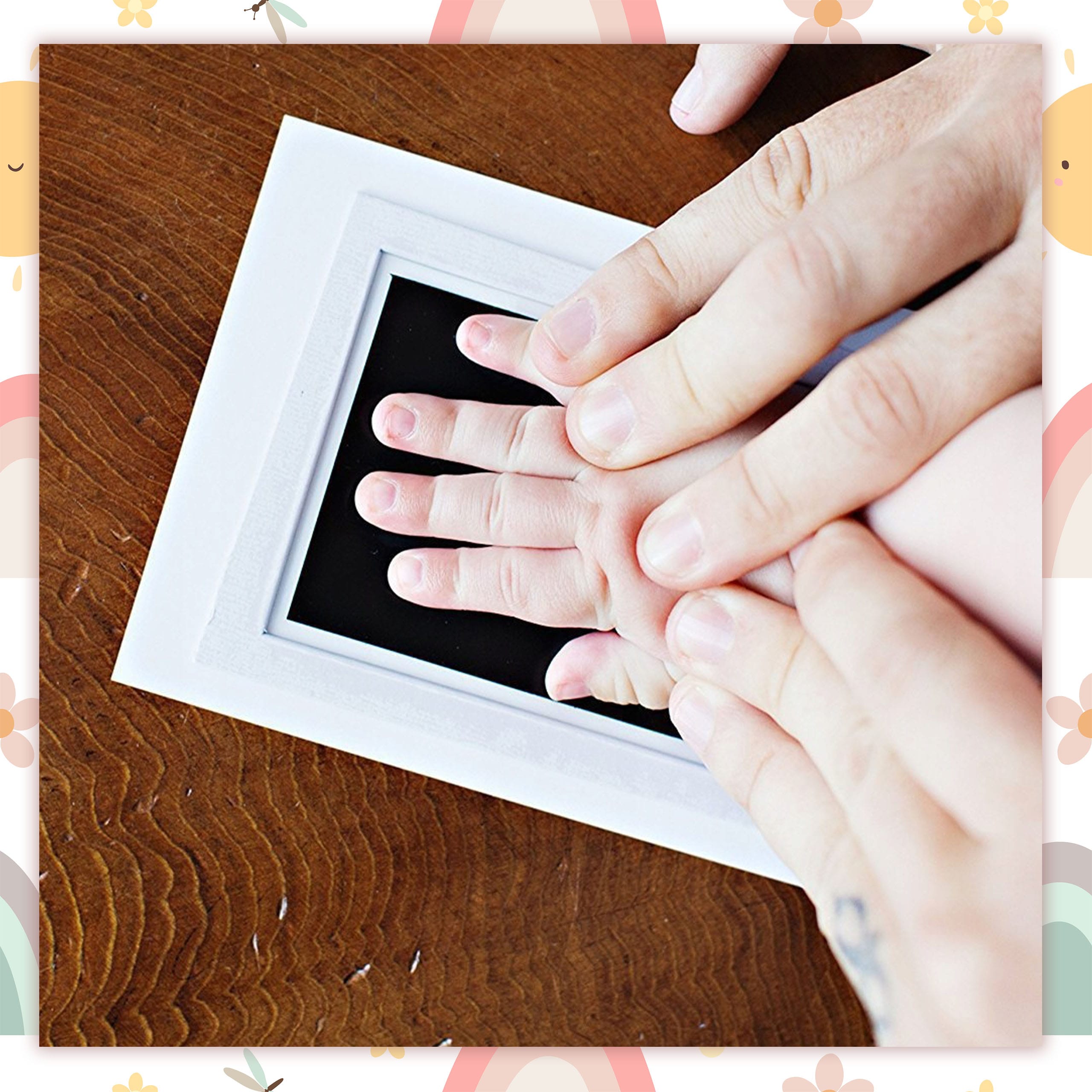 Niebrudzący Odcisk Rączki Stópki Dziecka Łapki Pamiątka Na Narodziny Bobasa