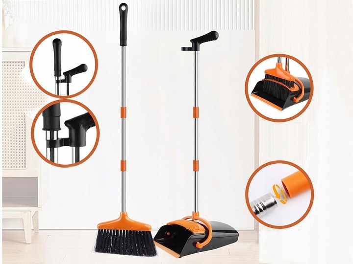 2w1 Zestaw Do Sprzątania Szczotka Do Zamiatania Zmiotka Szufelka Leniuch