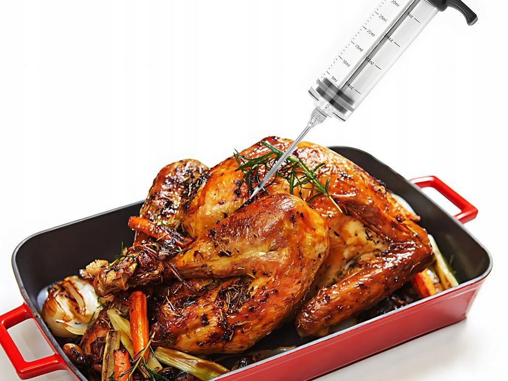 Nastrzykiwarka Do Mięsa Strzykawka Wędlin Szynki Szpryca Mięs 50ml 3 Igły