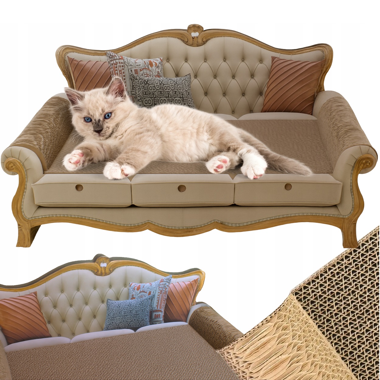 Drapak Tekturowy Dla Kota Legowisko Karton Kartonowy Sofa Leżak Kanapa