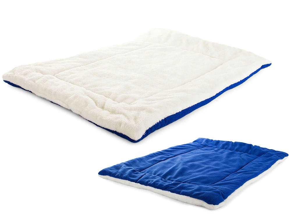 Mata Materiałowa Leżanka- Legowisko Dla Psa 70x50cm Niebieska Polar