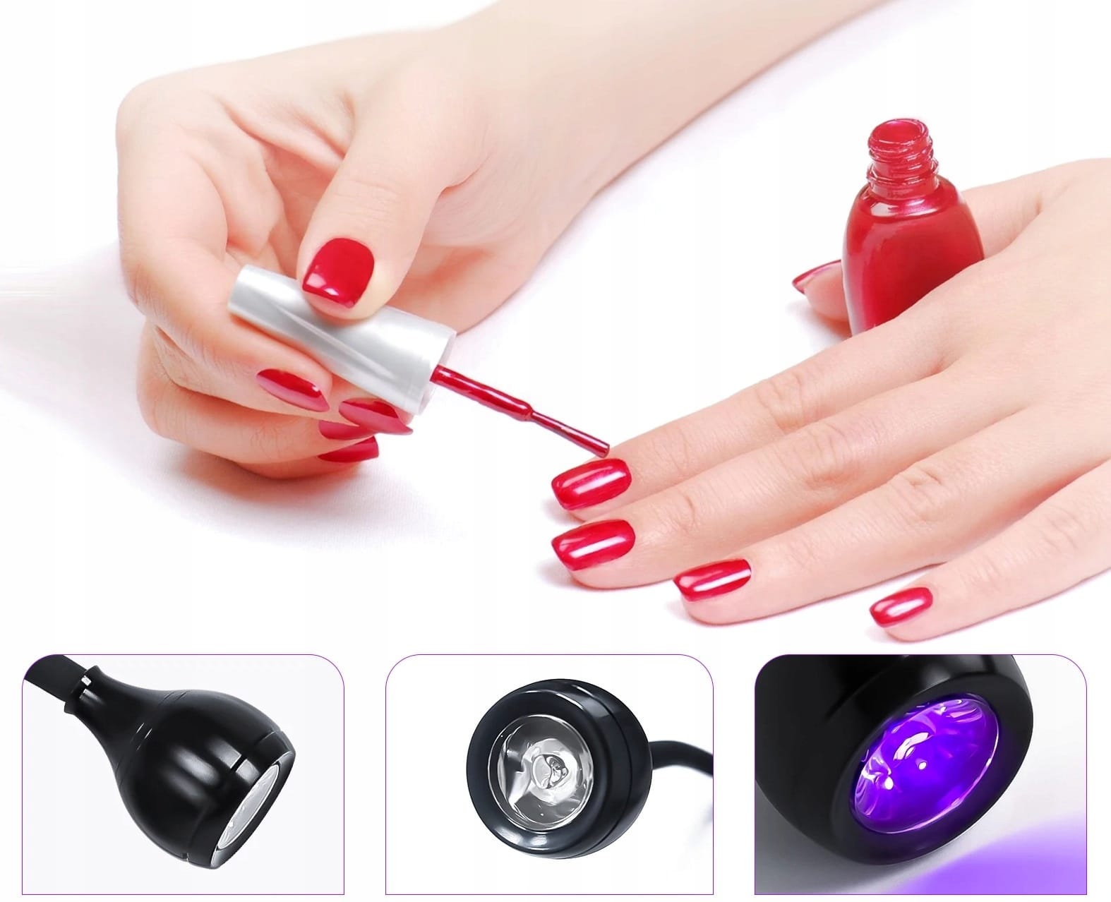 Mała Lampa UV LED Do Utwardzania Paznokci Hybrydy Żele USB Lampka Manicure