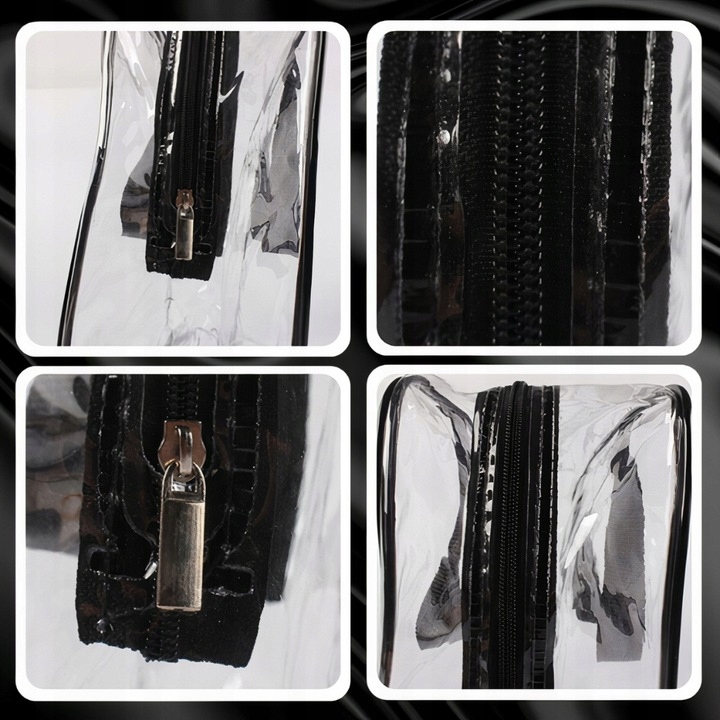 3x Kosmetyczka Podróżna Damska Męska Organizer Pojemna Zestaw Przeźroczysta