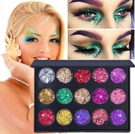 Zestaw 15 Kolorów Paleta Cieni Do Powiek Make Up Cienie Makijaż Brokatowe 1