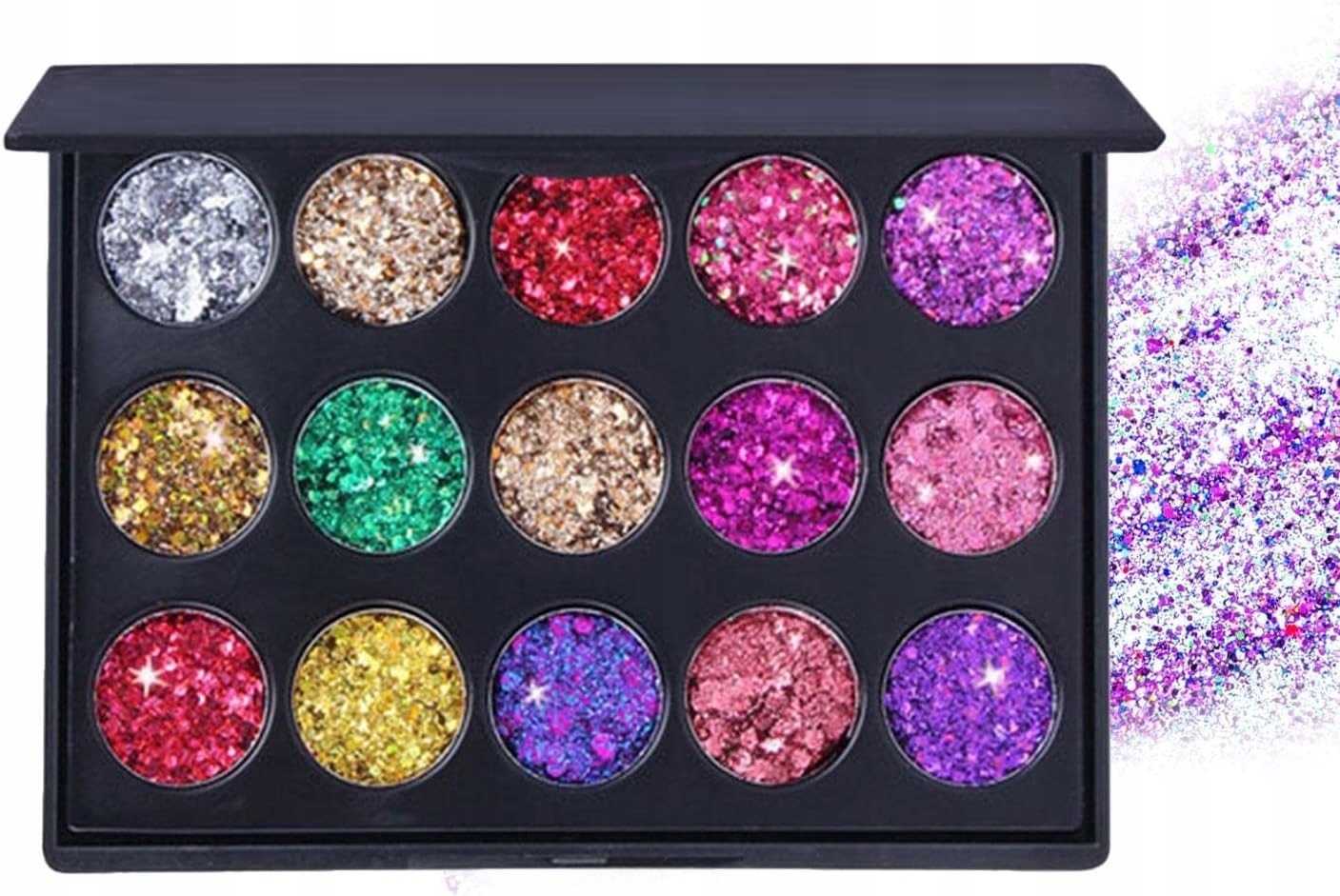 Zestaw 15 Kolorów Paleta Cieni Do Powiek Make Up Cienie Makijaż Brokatowe 1