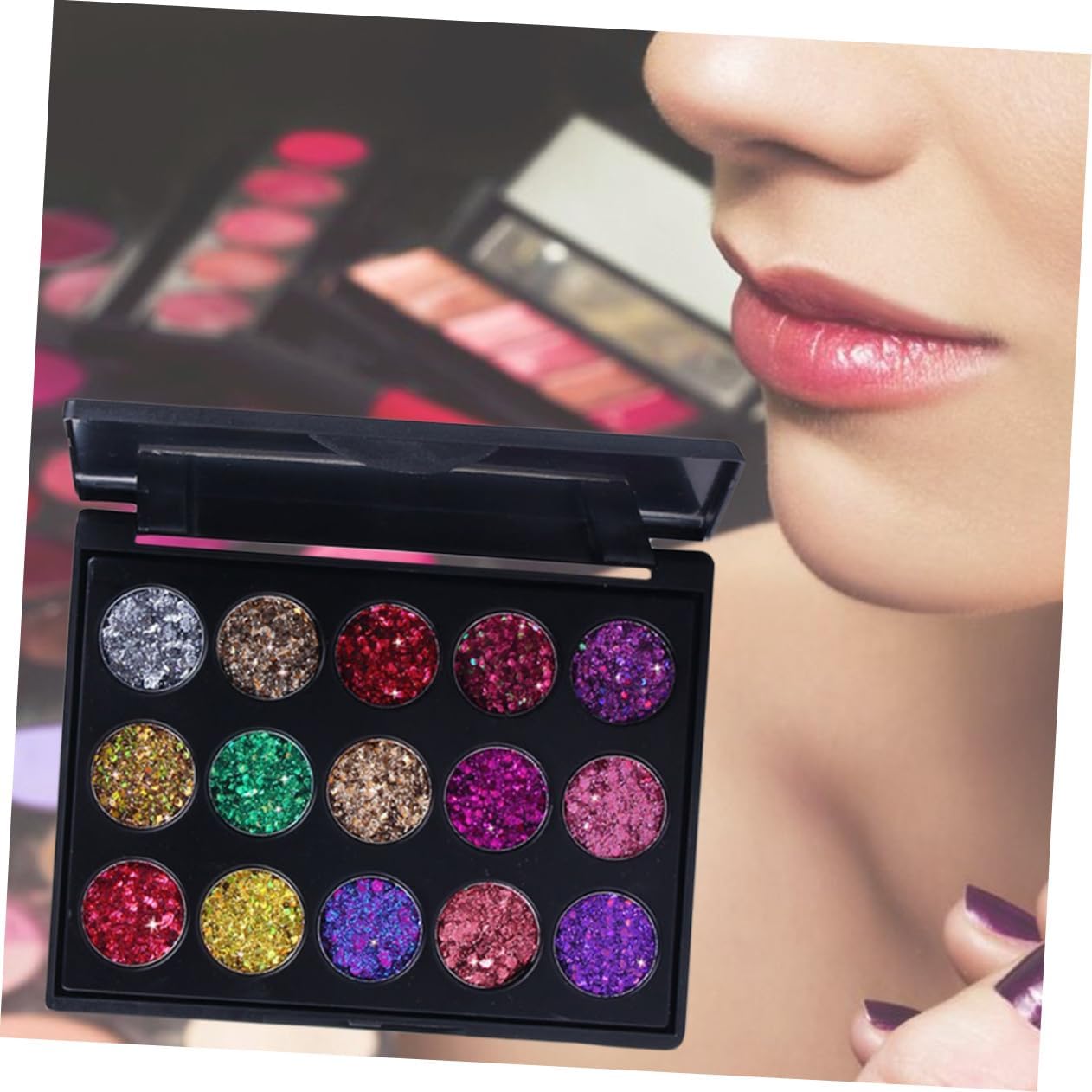 Zestaw 15 Kolorów Paleta Cieni Do Powiek Make Up Cienie Makijaż Brokatowe 1