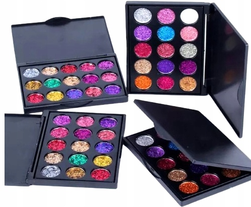 Zestaw 15 Kolorów Paleta Cieni Do Powiek Make Up Cienie Makijaż Brokatowe 1