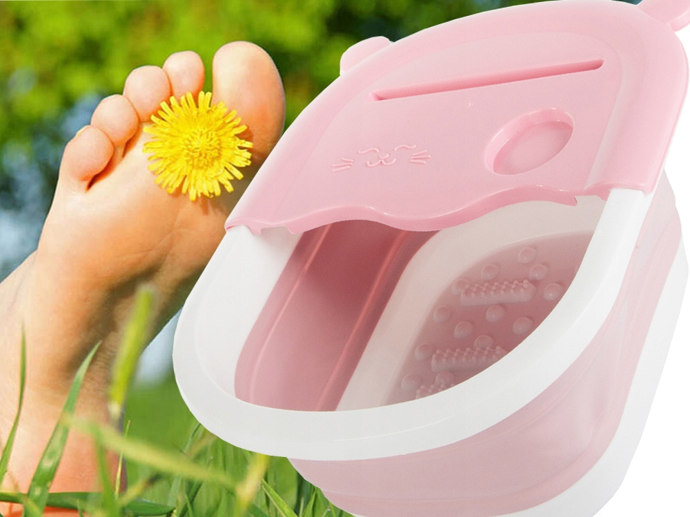 Składane Wiadro Do Masażu Mycia Stóp Nóg Miska Silikonowa Pedicure Wypustki