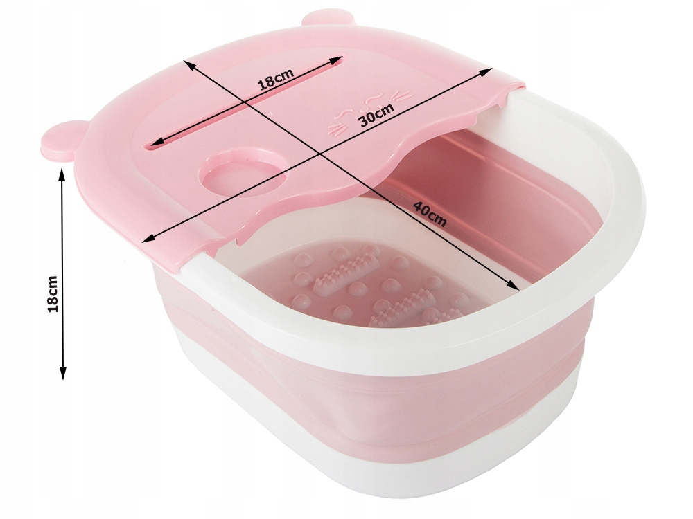 Składane Wiadro Do Masażu Mycia Stóp Nóg Miska Silikonowa Pedicure Wypustki