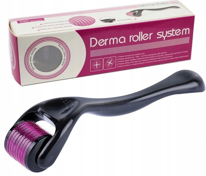 Derma Roller Mezoterapia 540 Zagęszczanie Łysienie Porost Włosów 0,5mm