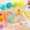 Drewniana Układanka Mozaika Koraliki Kulki Montessori Logarytmiczna Tablica