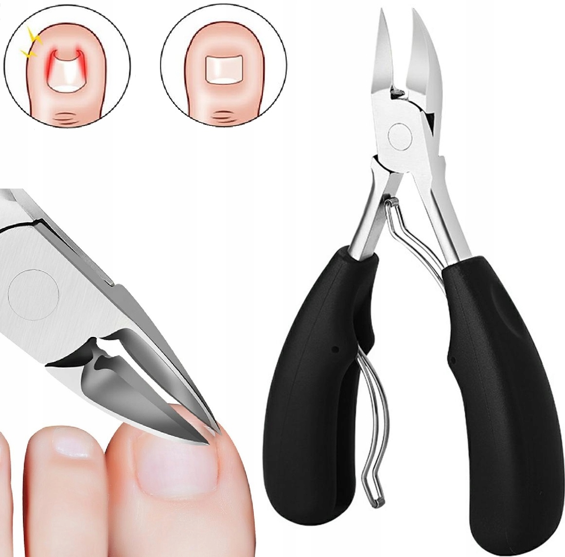 Cążki Do Paznokci Wrastających Grubych Obcinacz Skórek Nożyczki Obcinaczki