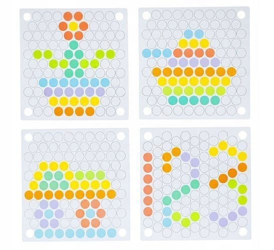 Drewniana Układanka Mozaika Koraliki Kulki Montessori Logarytmiczna Tablica