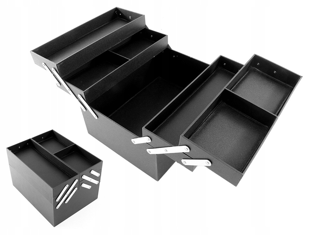 Kuferek Na Kosmetyki Lakiery Kosmetyczny Walizka Organizer Czarny Połysk