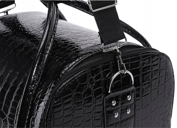 Kuferek Na Kosmetyki Lakiery Kosmetyczny Walizka Organizer Czarny Połysk