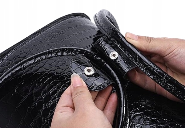 Kuferek Na Kosmetyki Lakiery Kosmetyczny Walizka Organizer Czarny Połysk