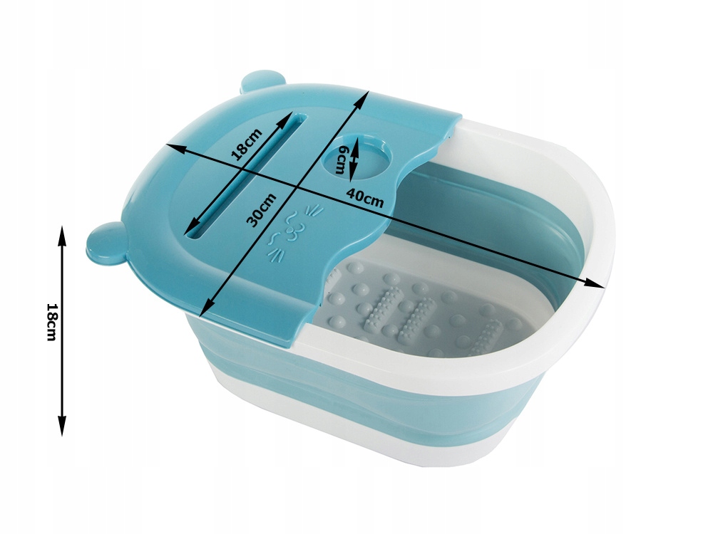 Składane Wiadro Do Masażu Mycia Stóp Nóg Miska Silikonowa Pedicure Wypustki
