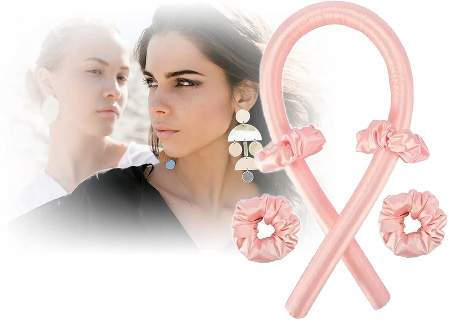 Wałek Do Kręcenia Loków Heatless Curls Scrunchie Do Włosów + Spinka Gumki