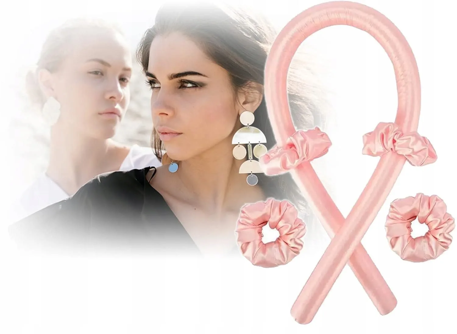 Wałek Do Kręcenia Loków Heatless Curls Scrunchie Do Włosów + Spinka Gumki