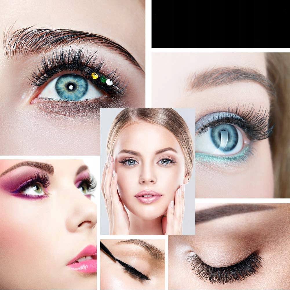 Oryginalne Rzęsy Magnetyczne 7x Długie + Pęseta + 2x Eyeliner + Box Zestaw