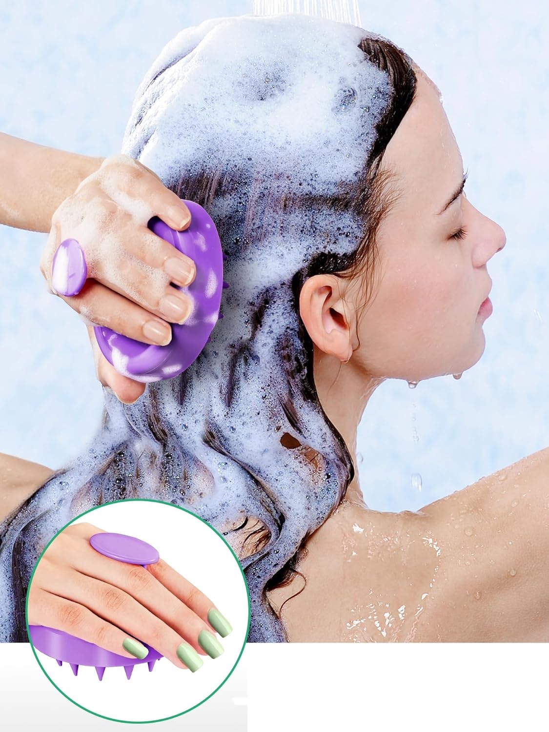 Szczotka Do Masażu Skóry Głowy Mycia Włosów Pielęgnacja Masażer Silikonowy